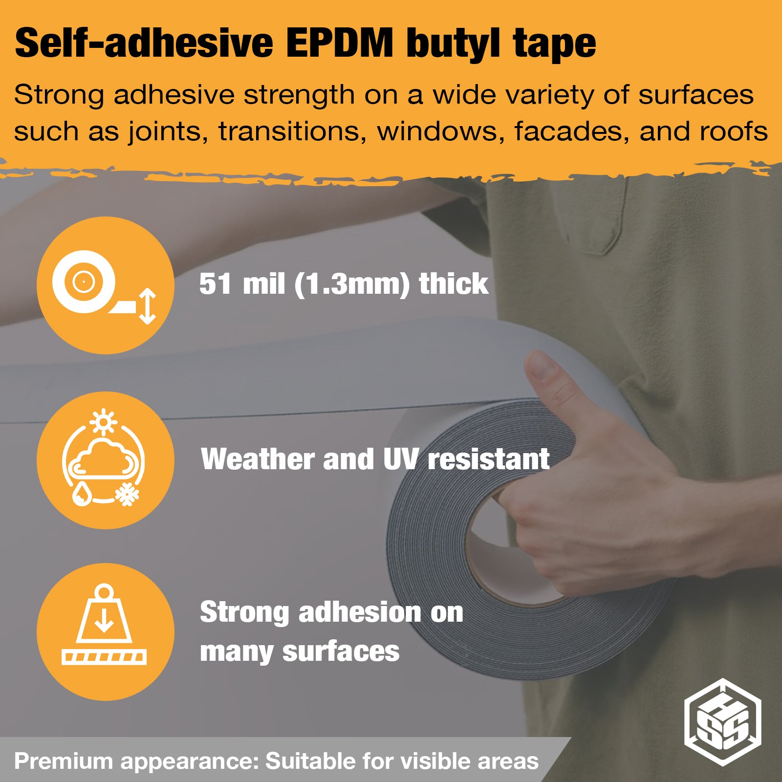 Sealant Tape Reinforced EPDM R2+ 4 inch x 50 feet